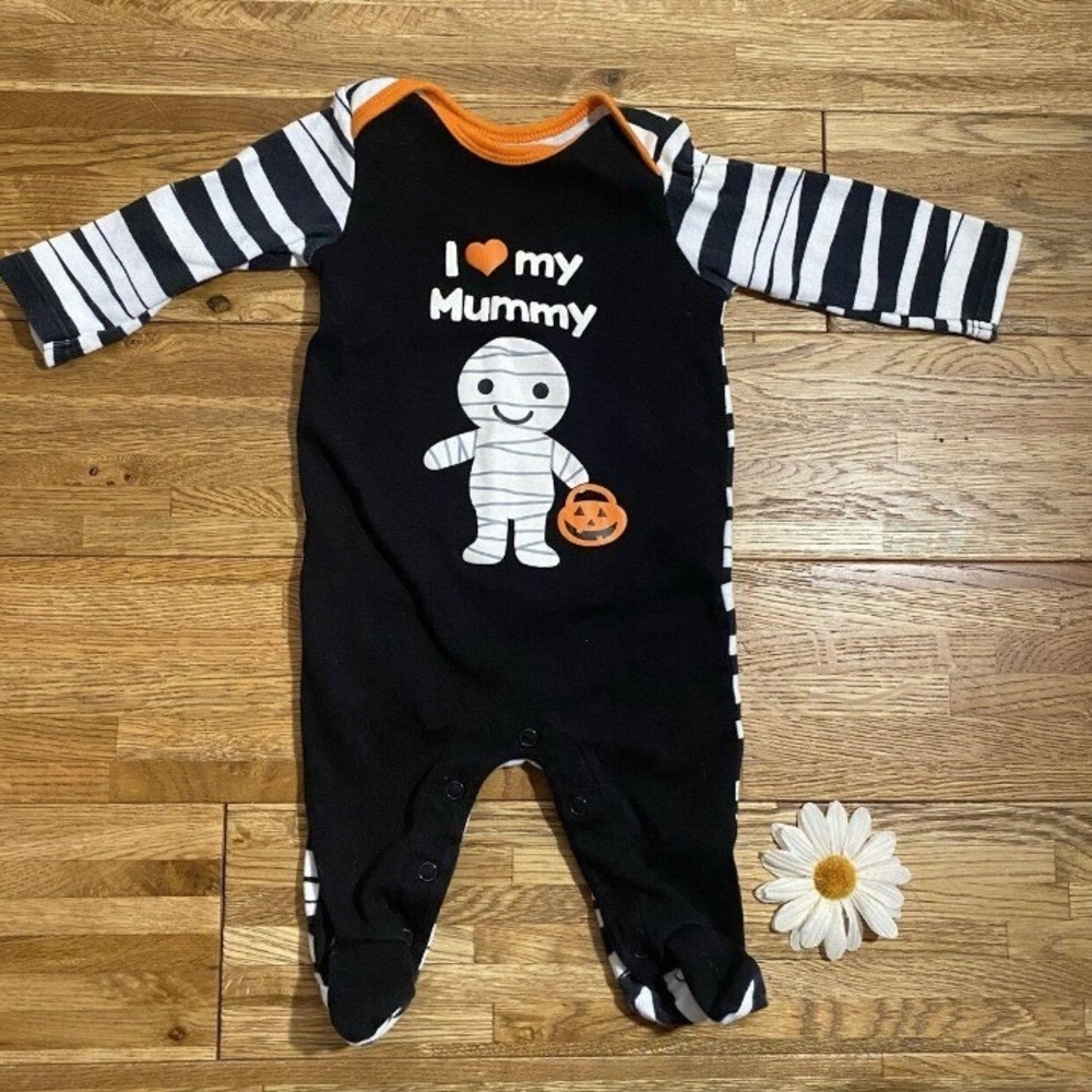 Koala Kids Halloween footie I ❤️ My Mummy Size 3 mo